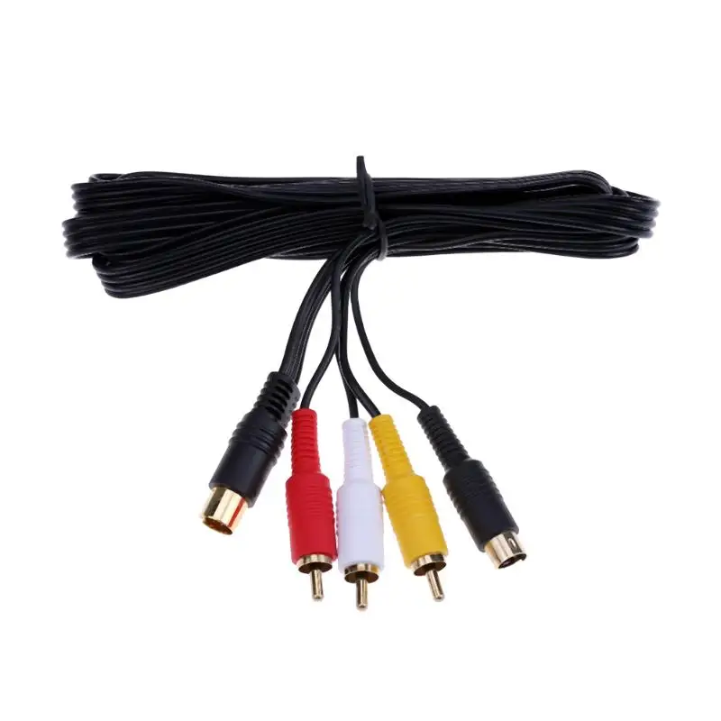 

1.8M Gold Plated 10Pin Audio Video Cables Connector A/V RCA S-Video Display Composite Cable Cord Wire for SEGA Saturn Console