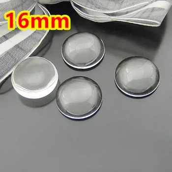 

100pcs 16mm Round clear domed magnifying Flat back Glass Cabochons,jewelry pendant inserts glass sticker