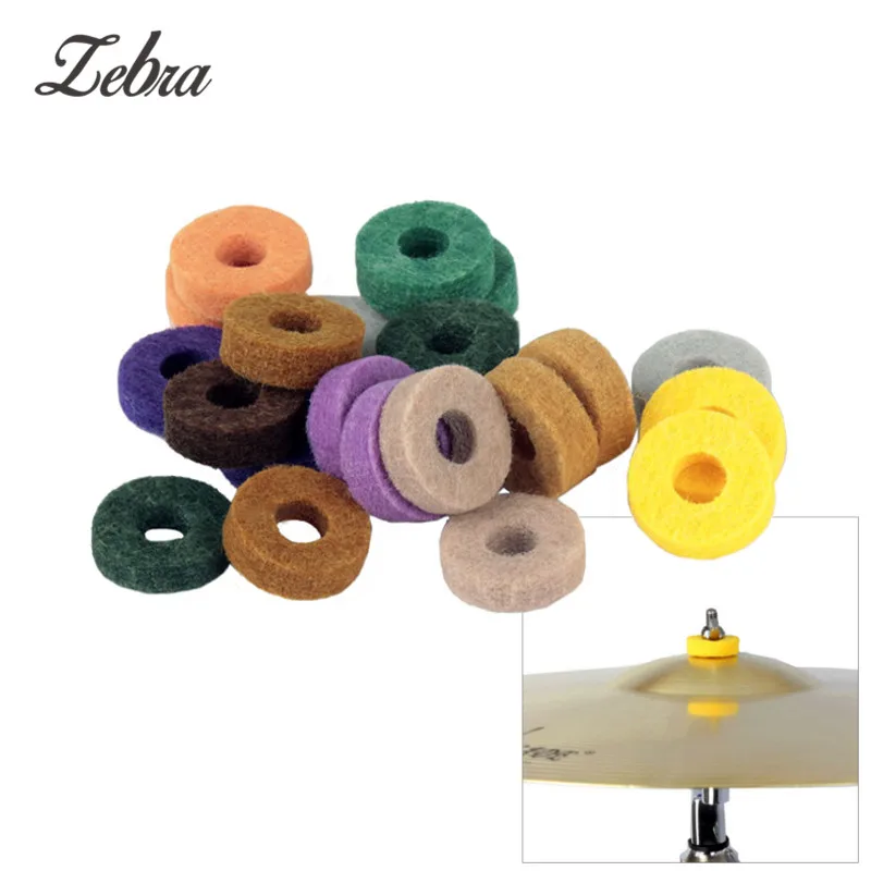 

Zebra 20 PC Colorful Drum Accessory Kit Percussion Kit Cymbal Felt Pad Protection Effect for the Drum Shelf Felt Slice Cymbal