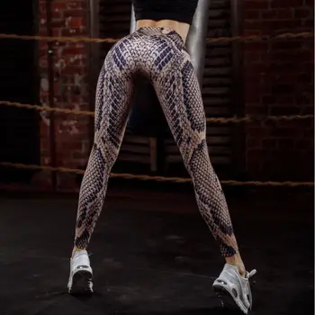 

Cool High Quality Snake Print Sexy Women's Workout Fitness Leggings Push Up High Waist Workout Legging Sporting Clothing Lady