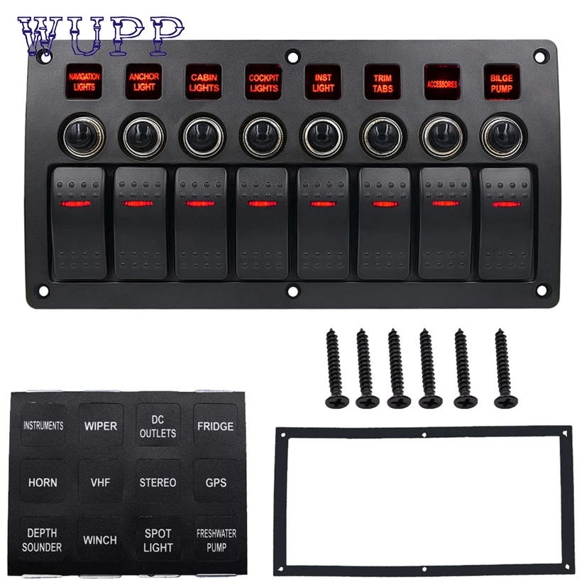 

Car-styling wupp Switches Waterproof Car Auto Boat Marine LED Rocker Switch Panel Circuit Breakers td523 Dropship