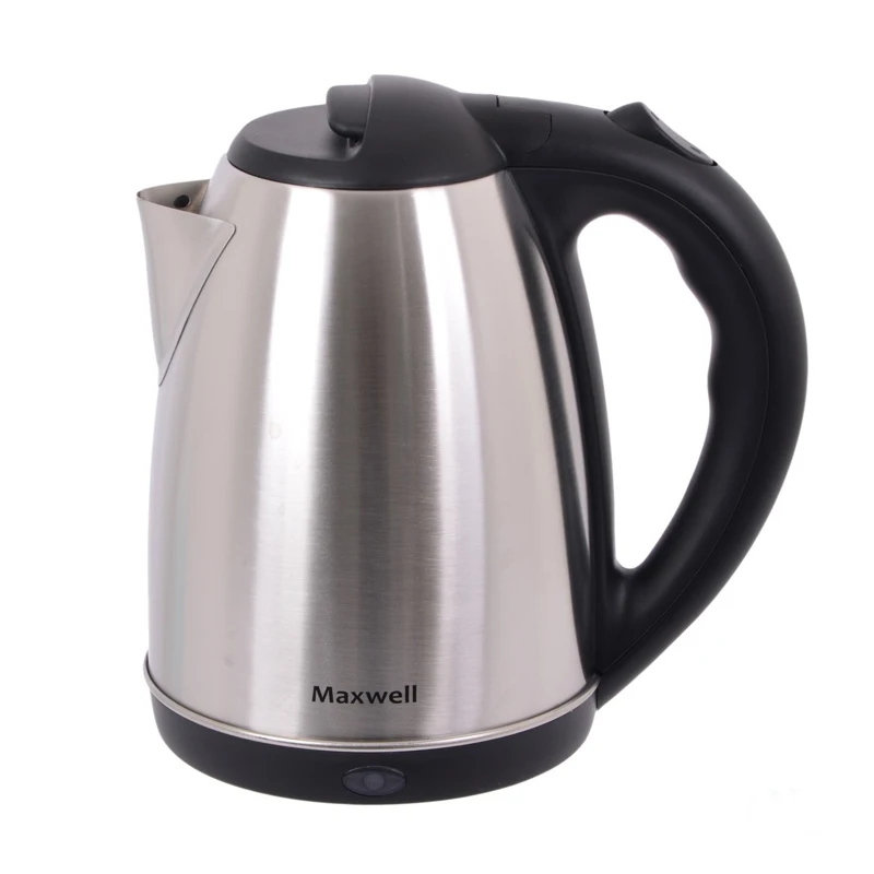 Чайник электрический Maxwell MW-1055 ST (Мощность 2200 Вт, объем 1.8 л, материал - сталь, вращение 360°, отсек для хранения шнура)