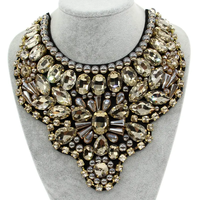 MANILAI, женское большое ожерелье ручной работы с большим кристаллом, воротник-нагрудник из бисера, модное массивное ожерелье, s макси ювелирные изделия, Bijoux femme
