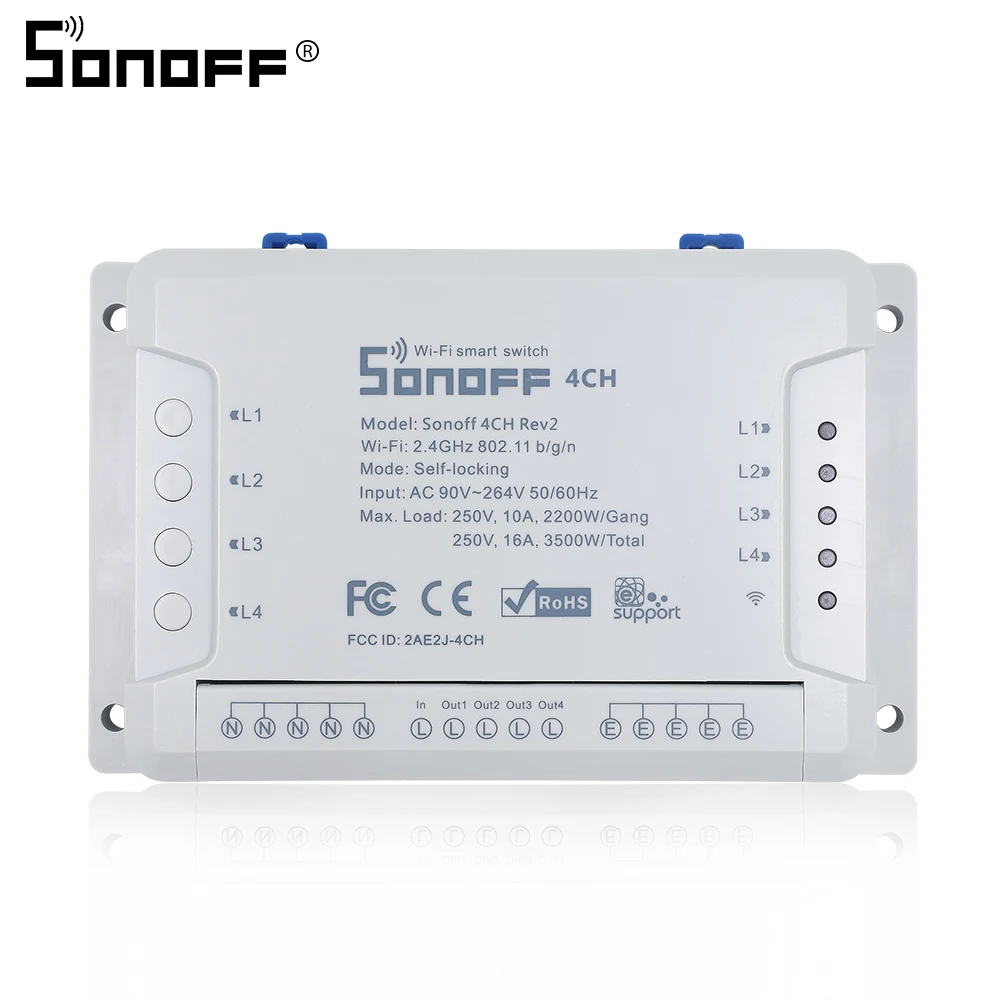 Sonoff 4CH R2 беспроводной многоканальный Wi Fi переключатель независимое