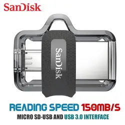 Sandisk SDDD3 флешки 128 ГБ высокая скорость двойной OTG USB флешка 64 ГБ Флеш накопитель 16 ГБ 130 м/с USB 3,0 интерфейсом USB 32 ГБ Бесплатная доставка