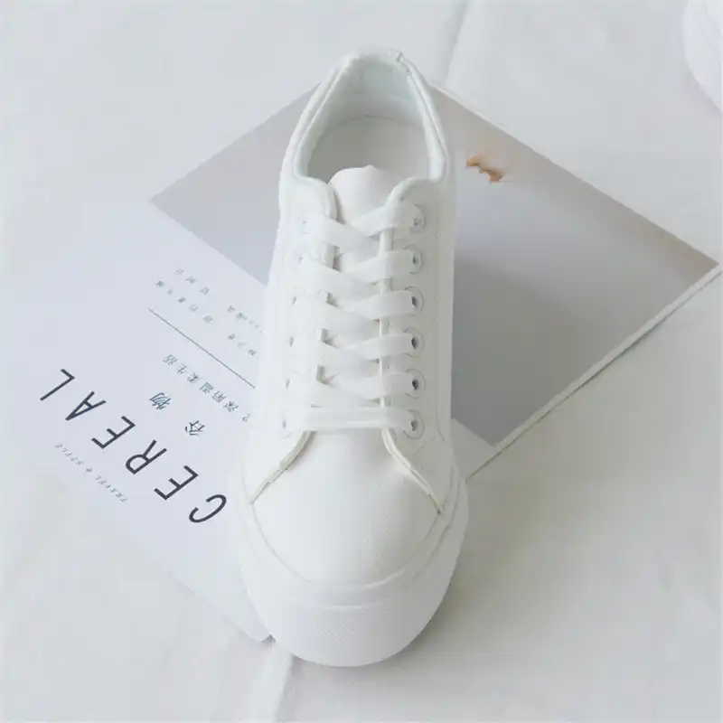 all white platform sneakers