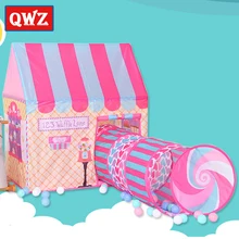 QWZ Игровая палатка-туннель детские игрушки для детей мяч яма детские складные игры на открытом воздухе туннель ползать активности игровые домики детский коврик подарки