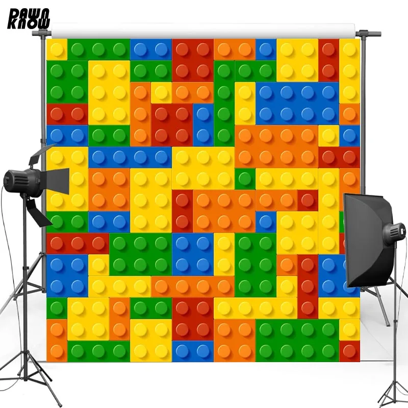 

DAWNKNOW Colorful Toy Pattern Vinyl Backdrops For Baby Cartoon Polyester Photography Background For Children Photo Studio G460