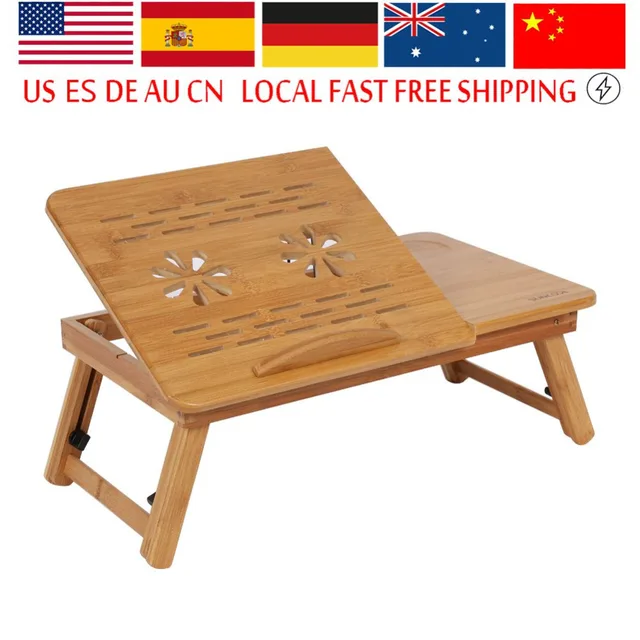 New Style Portable Laptop Desk Bed Lap Folding Book Reading New Style Portable Laptop Desk Bed Lap Folding Book Reading Breakfast Serving Tray With Cooling Holes Small Drawer