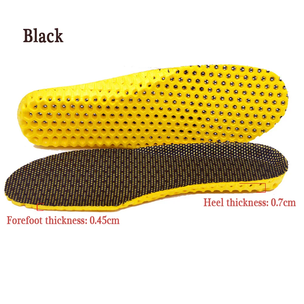 1 Pair Shoes Insoles Orthopedic Memory Foam Sport Arch Support Insert Breathable Soles Pad Women Men Shoes Insert Black Yellow