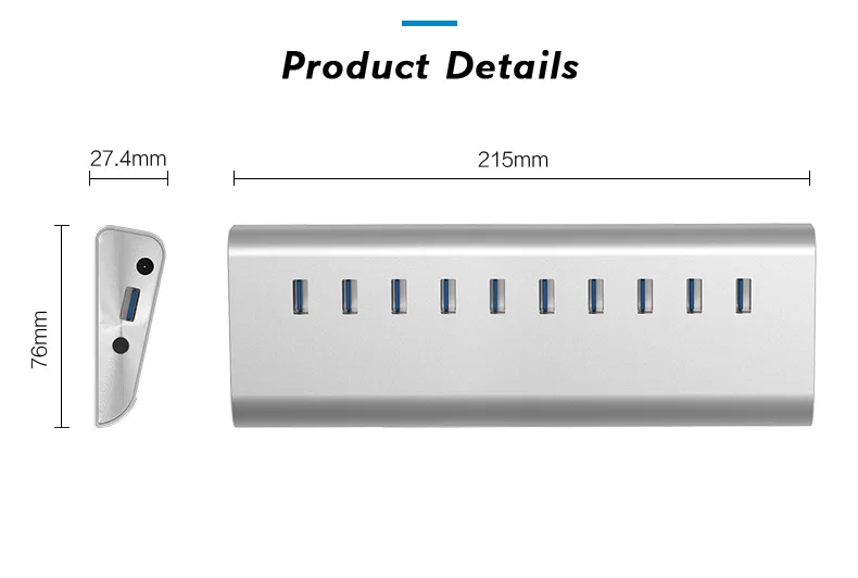 Blueendless Новое поступление супер Скорость USB 3,0 концентратор 10 Порты Hub USB разветвитель Card Reader для ноутбуков Аксессуары для MAC