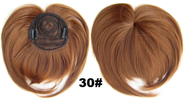 Синтетические волосы на заколках с бахромой на голову, накладные волосы, 18 цветов, 10 шт./лот - Цвет: B7 Color 30