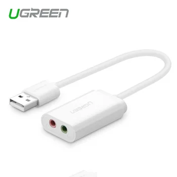 

Ugreen USB to 3.5mm External Audio Sound Card Micphone Earphone Adapter Jack 3.5mm Headset for Win XP/ 7 8 Android Linux
