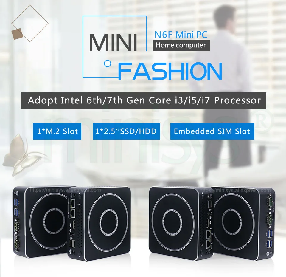 MINISYS Skylake Intel Core i3 6100u Mini PC Поддержка HDMI ТВ для системы Windows DDR4 4 Гб оперативной памяти Двойной веер лань меньше Шум 4 K настольный компьютер