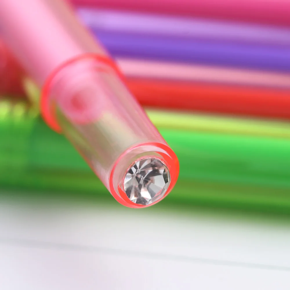 12 шт./компл. карамельный цвет Алмазная гелиевая ручка подарок школьные креативные канцелярские принадлежности цветные ручки