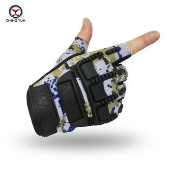 CHING YUN Tactical Gloves Wear-resisting Male Camouflage Semi-finger gloves Protective Ride Non-slip Fighting Mitts Man Gloves kopilova 1pairs welding gloves cow suede lengthen fire proof sputtering protection gloves wear resisting for finger protection