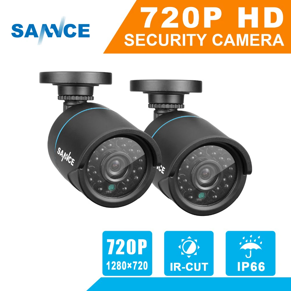 

SANNCE 2PCS TVI 720P 1MP CCTV Security Camera indoor outdoor weatherproof IR night vision Home Surveillance Security System