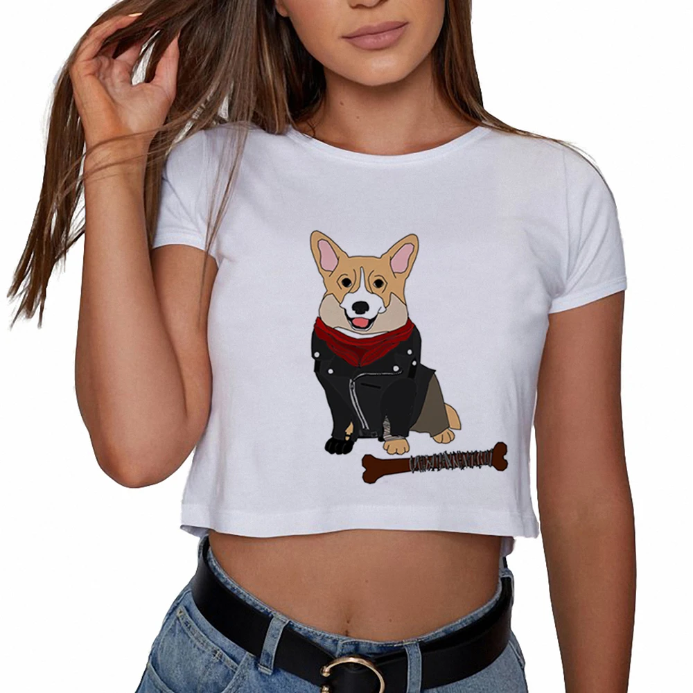 2018 New Arrivals Oversized Women Crop Top Harajuku Shirt Cartoon