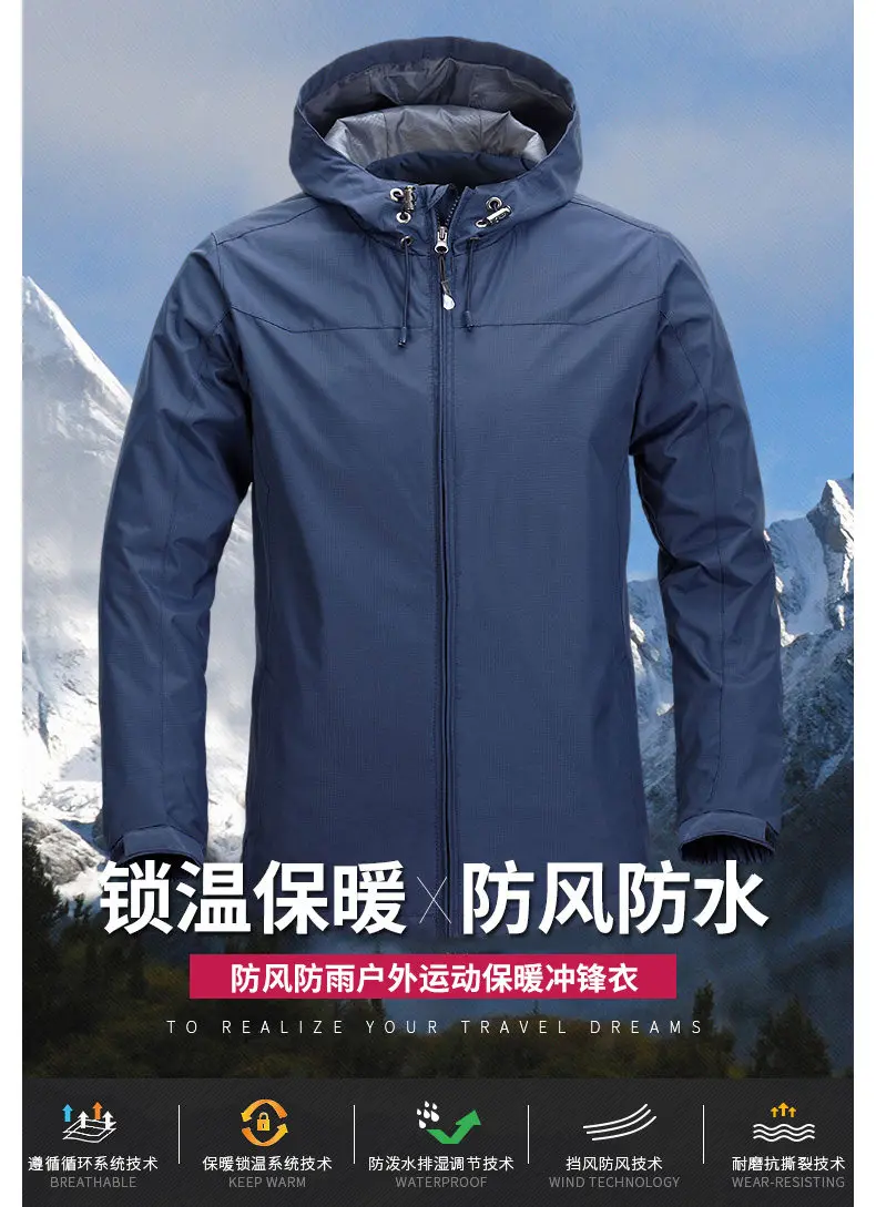 Spring Jacket Men 2019 Windbrear Jacket Male Coats Hooded Mens Jacket Brand Sports Windproof Waterproof Outwear Zipper Pockets S 1
