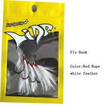 Горячая 6# VMC Крючки 4 шт./пакет С Пером Для Нахлыстом Колючей Ocean Beach Рыбалка Оборудование