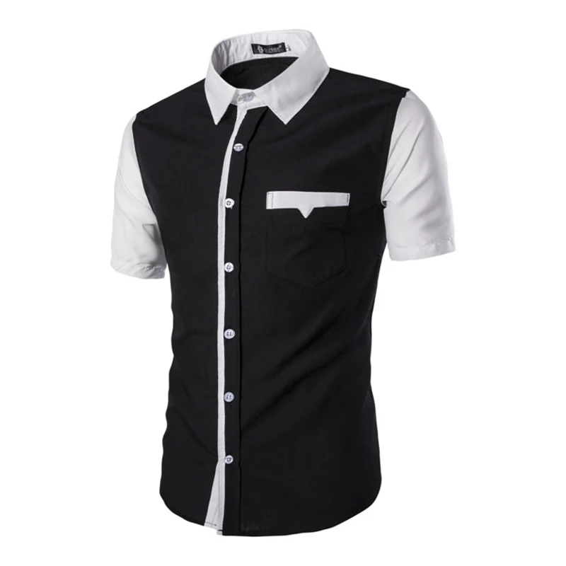Zogaa 2019 бренд для мужчин рубашка Новый Slim Fit Мужской сплошной короткий рукав платье