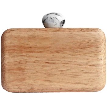 

AUAU-Fashion Wallet Women'S Cute Bag Retro Ink Print Round Buckle Party Evening Bag Elegant Solid Cute Wood Casual Clutch