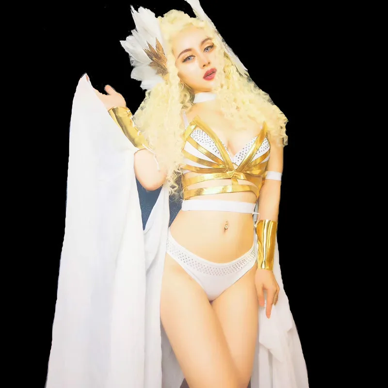 

Sparkly Crystals Bra Short Rhinestones Bikini Sexy Set Nightclub Singer Dance Female Costume Stage Party Performance Outfit Set