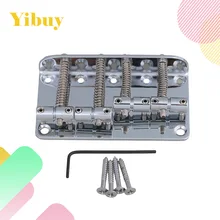 Yibuy Хром 4 Струнный Винтажный Бас Мост Для Электрических Бас-Гитара
