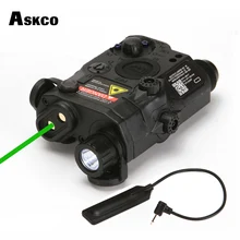 Askco Тактический AN/PEQ-15 зеленый точечный Лазер с белым светодиодный фонарик ИК-осветитель для охоты на открытом воздухе черный/коричневый 20 мм рельс