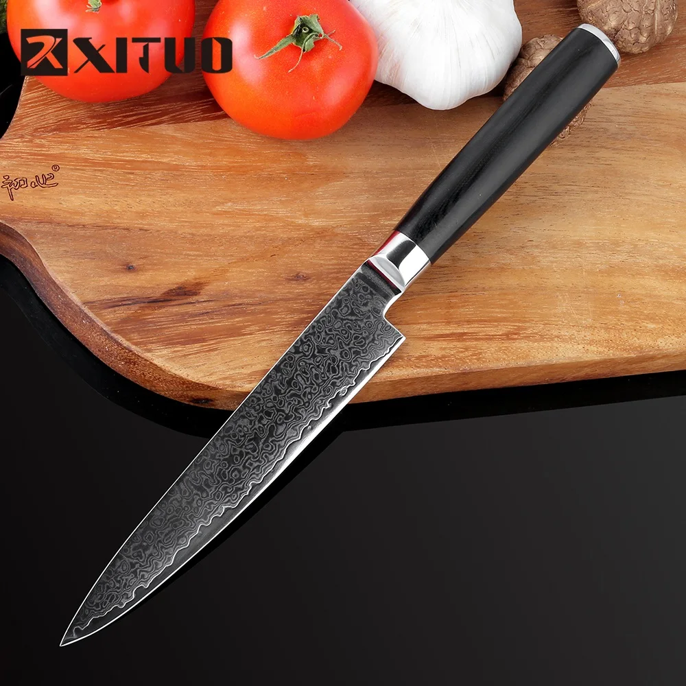 XITUO High quality 5"inch Chef Knives Japanese Damascus steel Santoku
