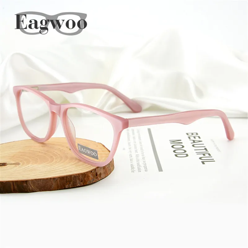 

Pearl Finish Acetate Eyeglasses Frame Girl Prescription Optical Frame Cat Eye Pink Glasses Spring Temple Small Face Suitable 139
