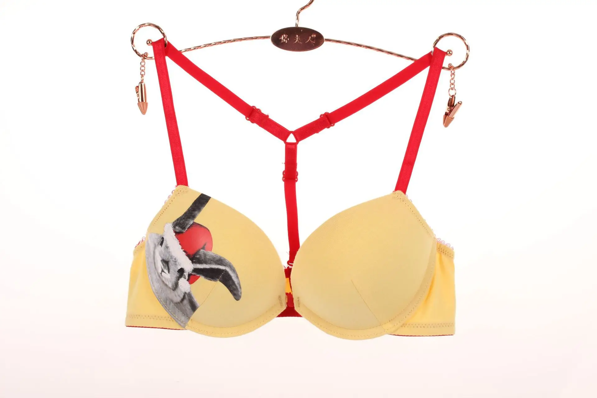 MINGMO Japanese Cartoon Pattern Lingerie Sexy Bra Set Front Closure Bra Push Up Bra and Panty Sets Underwear Women Set()