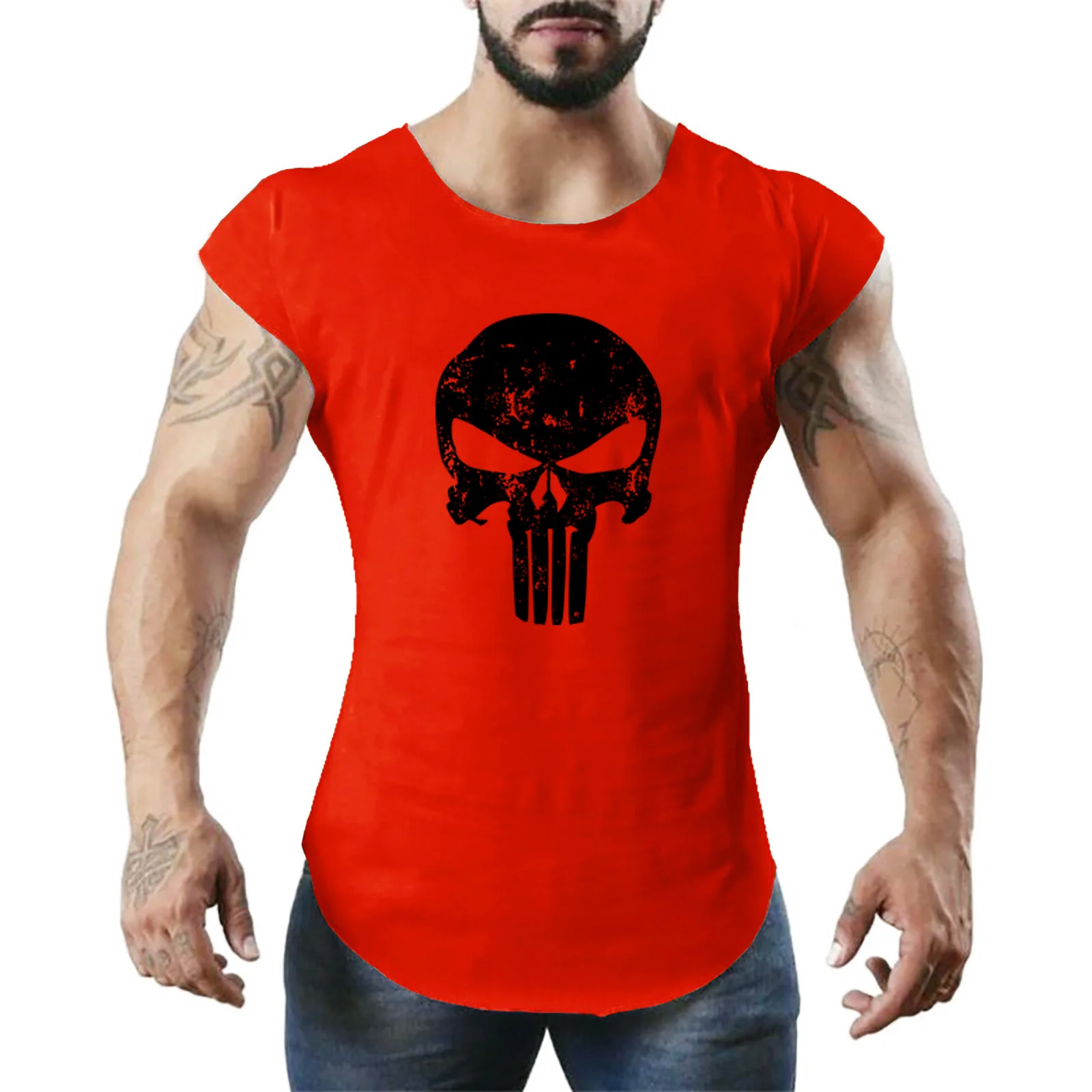 

Punisher Fitness clothes 2018 summer shirt Skull bodybuilding tank tops men gyms tee shirt homme sleeveless shirt muscle vest