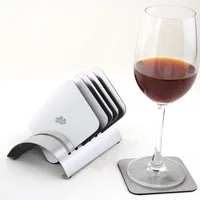 1 Набор, квадратная подставка для вина из нержавеющей стали, креативная изоляционная накладка, комбинированный коврик для чаши, 6 шт. подставки + 1 шт. полка KJ 3012 - изображение