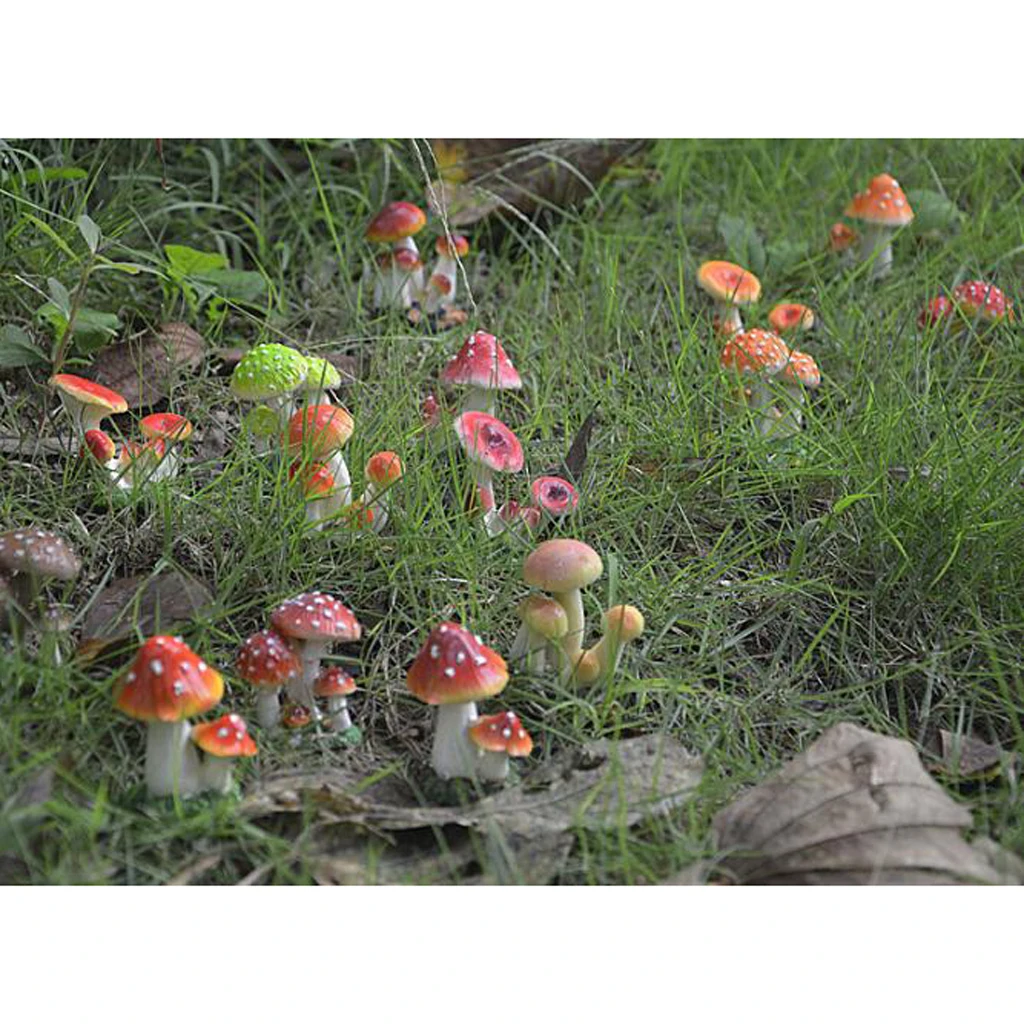 Fairy Garden Decor Mushroom Statue Fairy Miniature Figurines Resin Craft for Home Decor Garden Ornament Microlandschaft Supplies