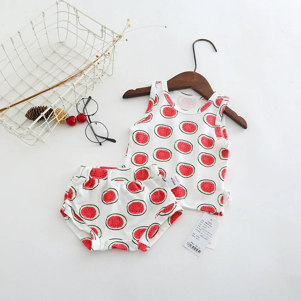 

Baby Sets Cotton Elastic Boys Vest Shorts Casual Wholesale Summer