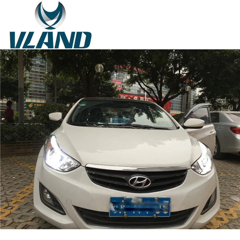 VLAND фабрика для автомобиля фара hyundai Elantra 2012 2013 2014 светодиодный на панель DRL H7 Xenon