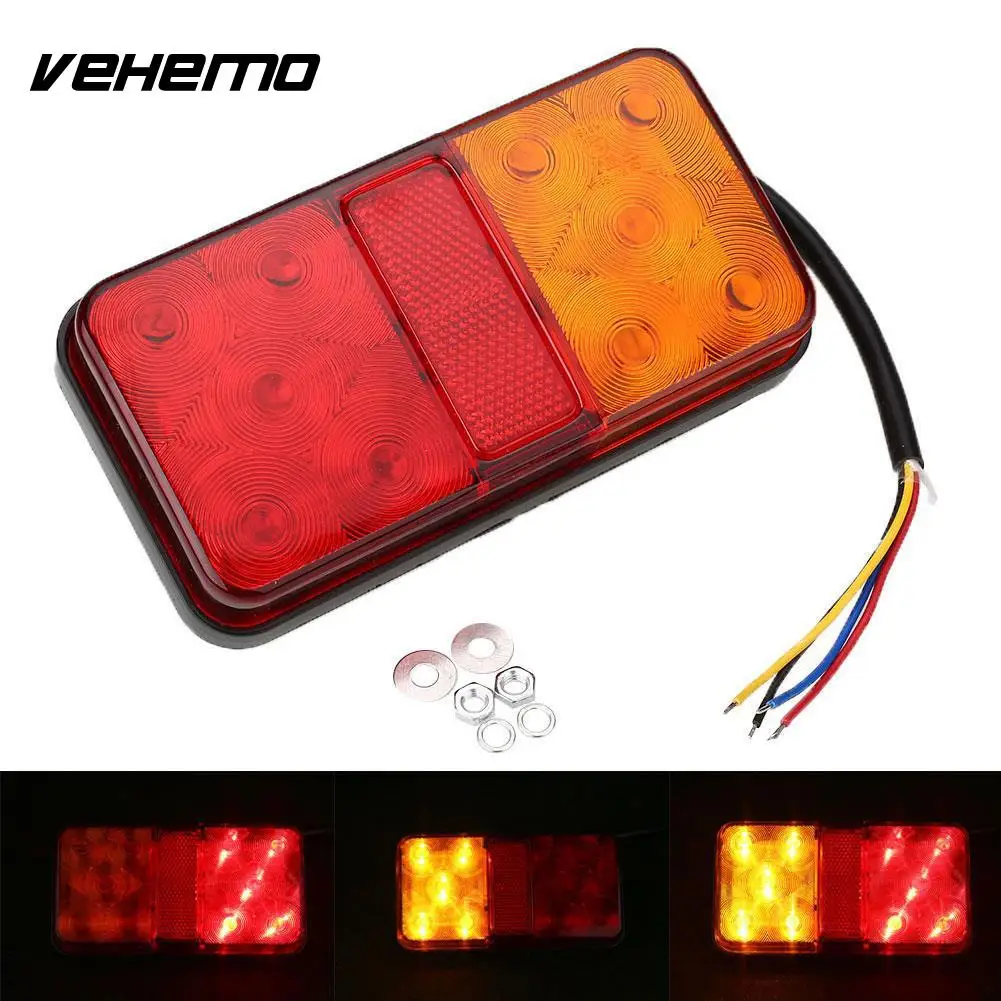 Vehemo 12V 10 LED Trailer Rear Tail Light Indicator Turn Signal Lamp