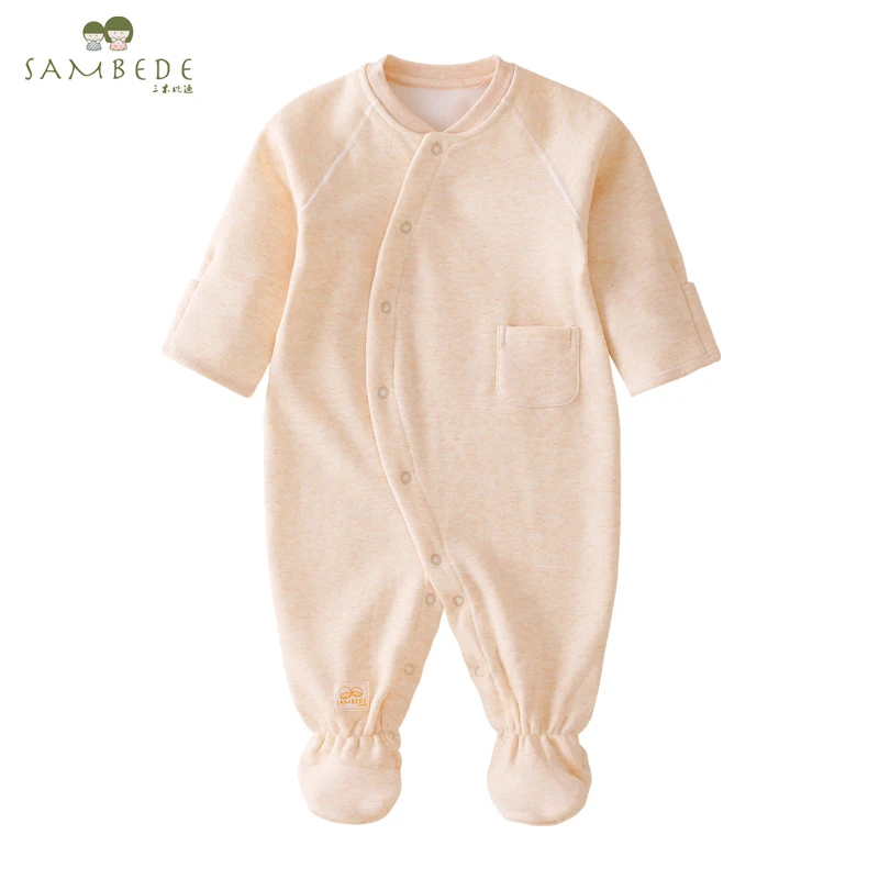 Baby jumpsuit infant romper fleece thermal with socks in Rompers from