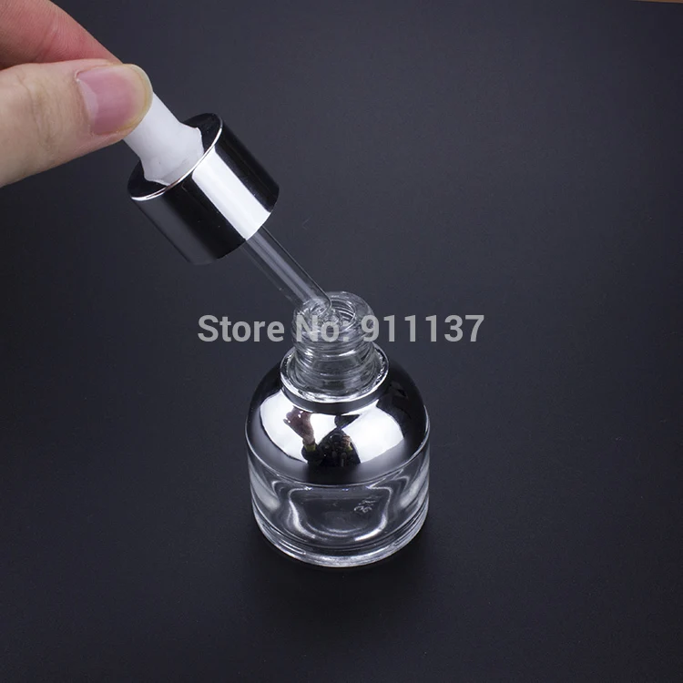 Cosmética do Conta-gotas dos Pces Claro do Conta-gotas de Vidro 30ml para Óleos 30ml da Garrafa Recipiente Essenciais Claro 100 30 ml 4 High Quality Beleza e saúde