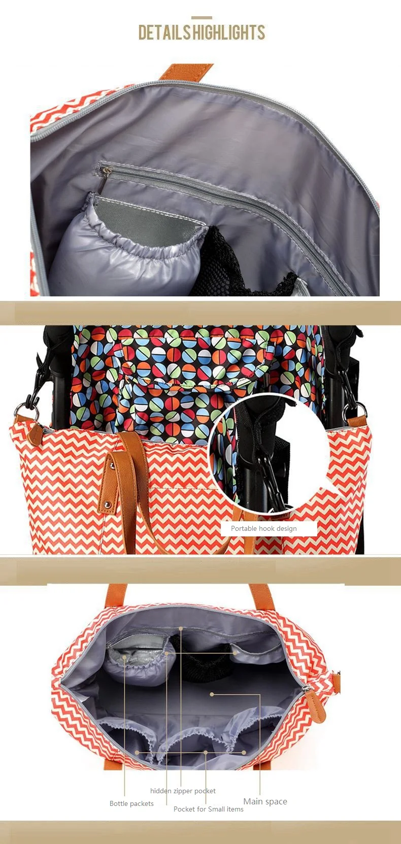 Colorland Мода Детские коляски мешок мать Материнство мешок Большой пеленки сумка-Органайзер Подгузники мумия сумки Сумки для подгузников для