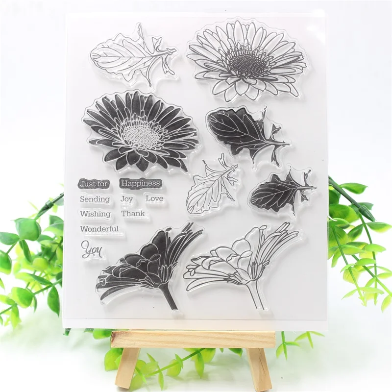 

KSCRAFT Flowers Transparent Clear Silicone Stamp/Seal for DIY scrapbooking/photo album Decorative clear stamp 302