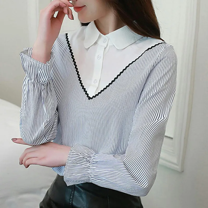 Для женщин s Топы и Блузка Серый Дамы топы Повседневное Blusa рубашка с длинными