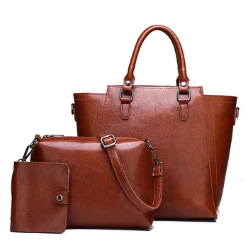 

Women's Bags Mother Handbags Large Capacity Hand Bag Single Shoulder Bag Satchel 3 Pcs/set Purses and Handbag