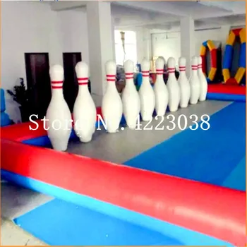 شراء شحن مجاني 6 أقدام/1.8 متر ارتفاع مجموعة بولينج أطفال نفخ ، العملاق مجموعة بولينج أطفال العاب الكرة ، الإنسان زورب البولينج لعبة