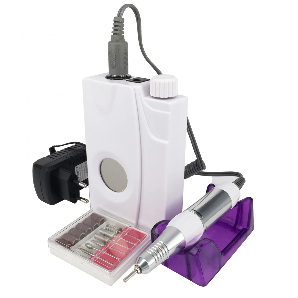 30000RPM Portable Electric Nail Drill Machine Rechargeable Cordless Manicure Pedicure Set with port