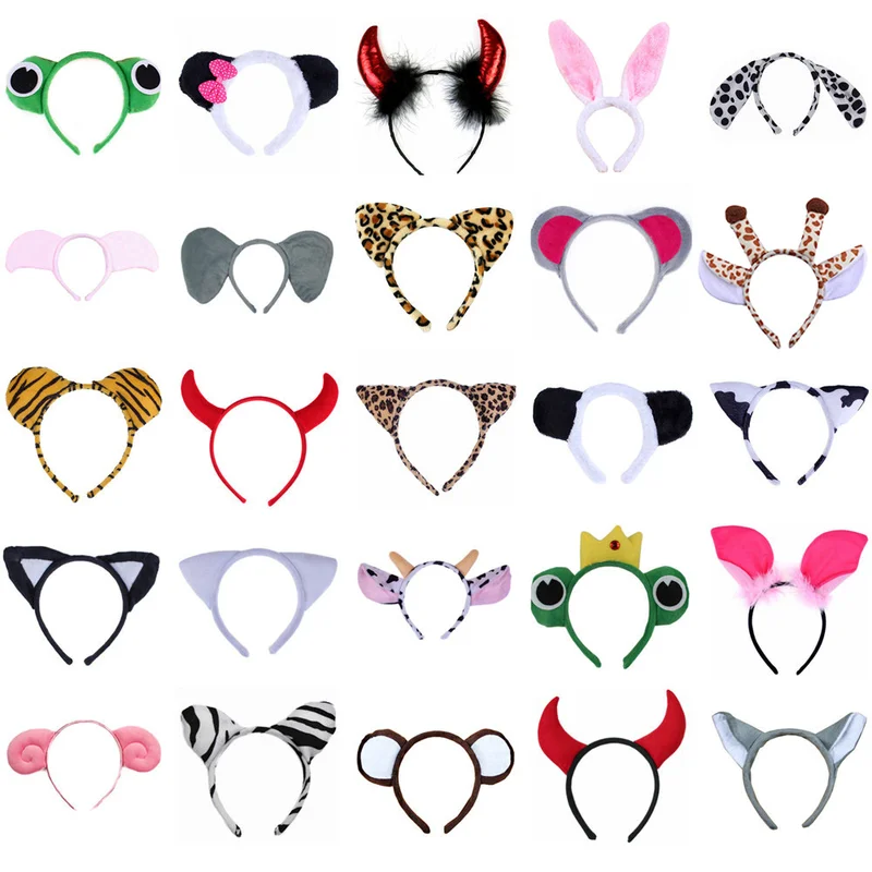 

Animal Ear Headband Pig Tiger Dog Monkey Cosplay Hairbands Headwear Carnival Children Birthday Party Halloween Hair Accessories