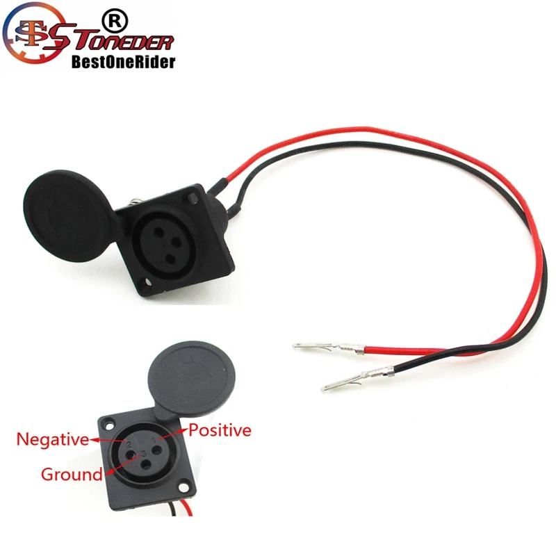STONEDER 2 Wires 3 Position XLR Charging Port Socket For Currie GT Schwinn Ezip Izip EVO Scooter