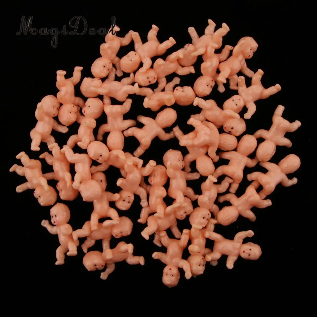 MagiDeal 50pcs Cute Mini Baby Dolls Toy Baby Shower Table Decor 