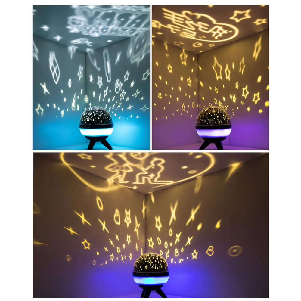 

Starry Sky Projector Night Light USB Battery Power LED Night Light Luminaria Novelty Lamp Nightlight Illusion for Children Baby